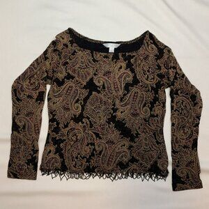 ConradC Long Sleeve Paisley Shirt/Top Size Small